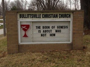 Bullittsville Christian Church debate sign