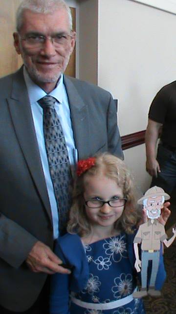 While I was speaking at Colonial Baptist Church in North Carolina this past Sunday, a young girl held up her Flat Ken and asked for her photo to be taken with me.