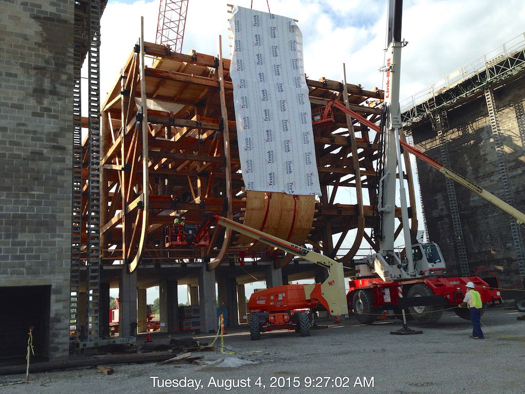 First Piece of Siding on the Ark