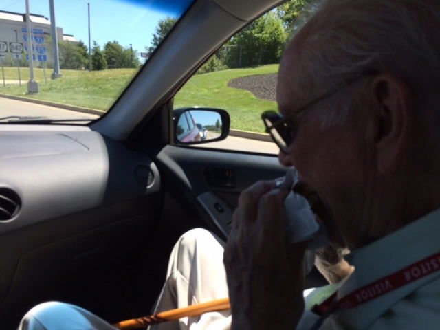 Harry Fike with Chick-fil-A Sandwich