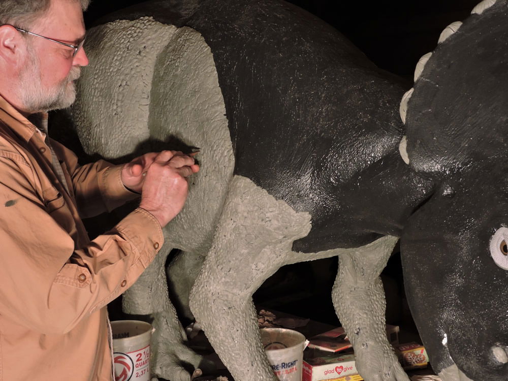 Buddy Davis Crafting a Dinosaur