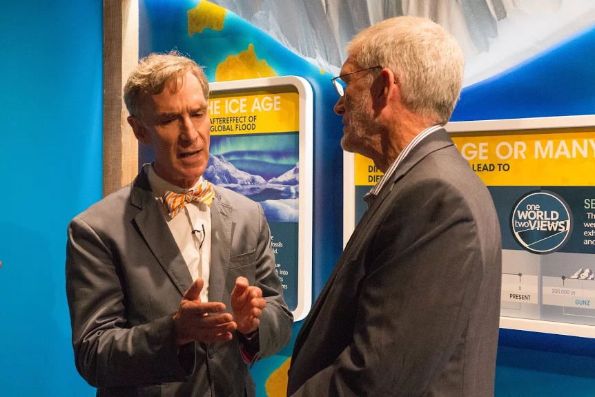 Bill Nye at Ice Core Exhibit