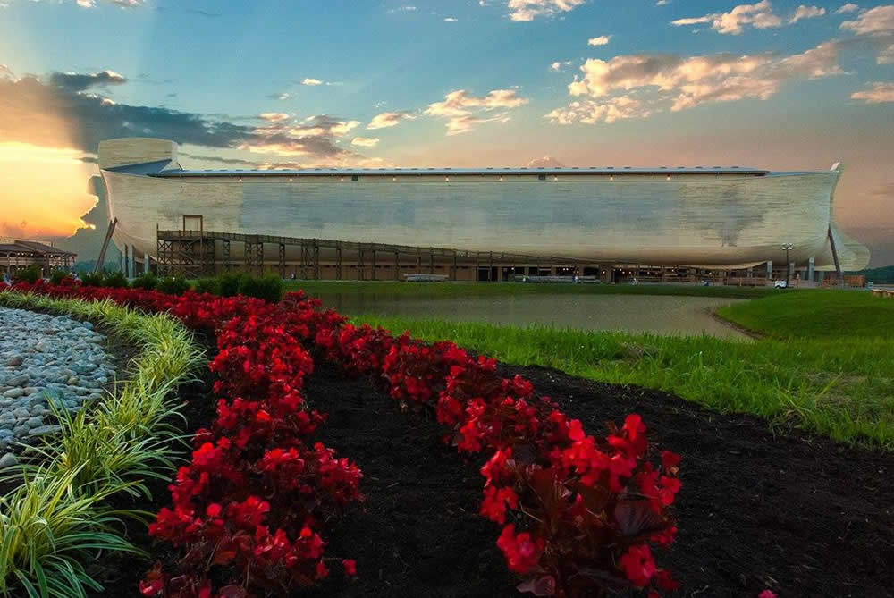 Ark Sunset with Flowers