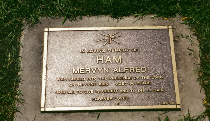 Mervyn Ham Tombstone