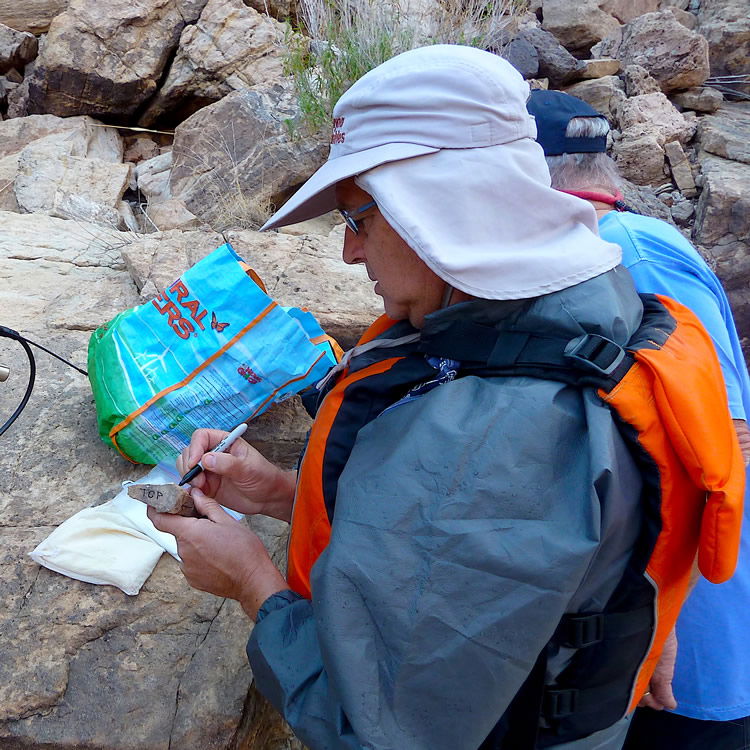 Dr. Andrew Snelling Collecting Rock Samples