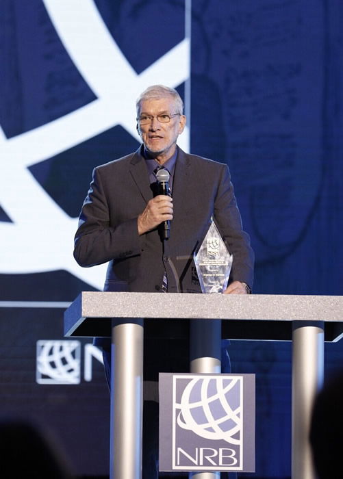 Receiving the Billy Graham Award for Excellence in Christian Communications