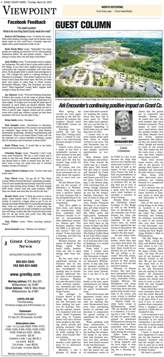 Guest Column in Grant County News