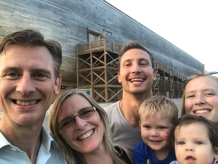 Calvin Smith and family in front of the Ark.