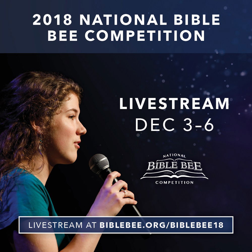 Tune in for the National Bible Bee Competition December 36, 2018