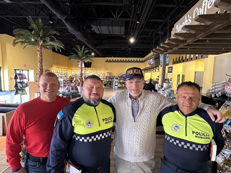 Ken Ham with TACTICA members that ministers to police officers in Latin America