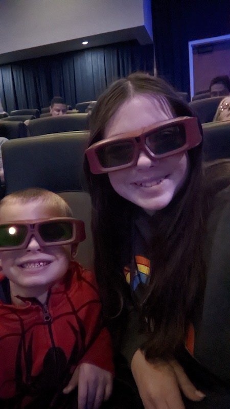 Abby and her brother in the Special Effects Theater