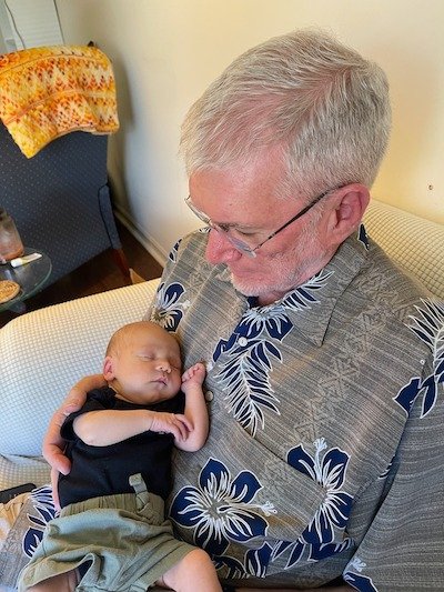 Ken Ham holding great grandchild