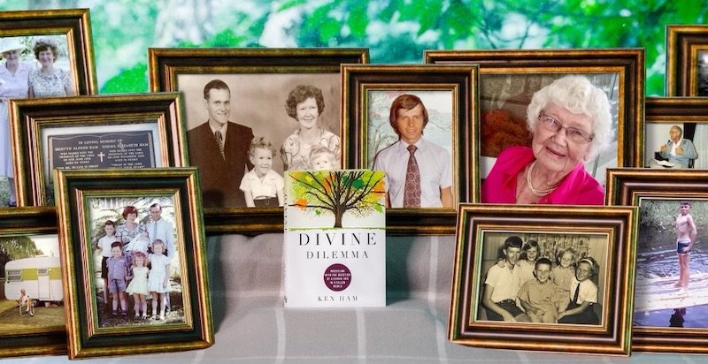 Divine Dilemma book and Ham family photos