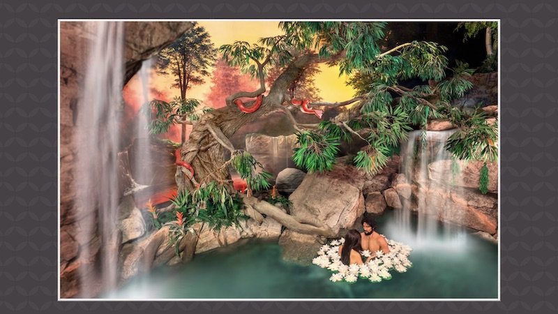 Creation Museum Adam and Eve with serpent above