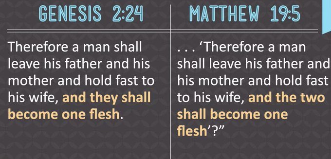 Genesis 2:24 and Matthew 19:5