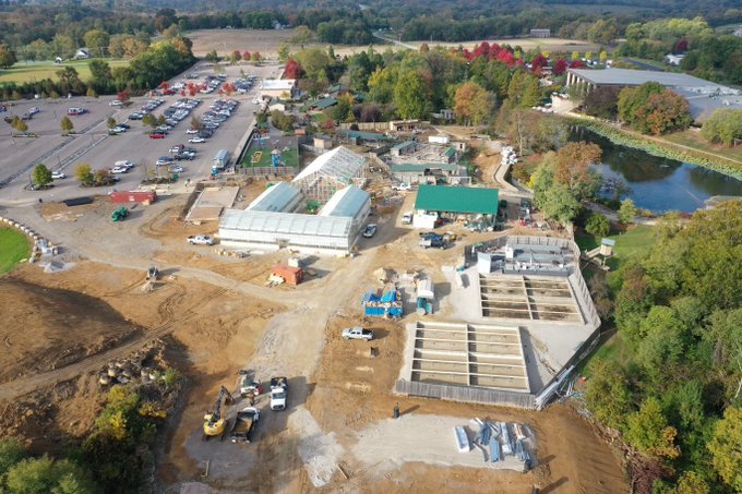 Aerial view of construction