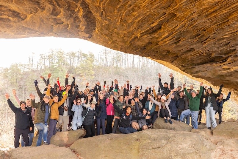 Catalyst group group photo at Red River Gorge