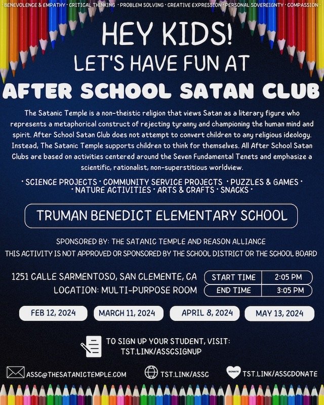 After School Satan Club flier