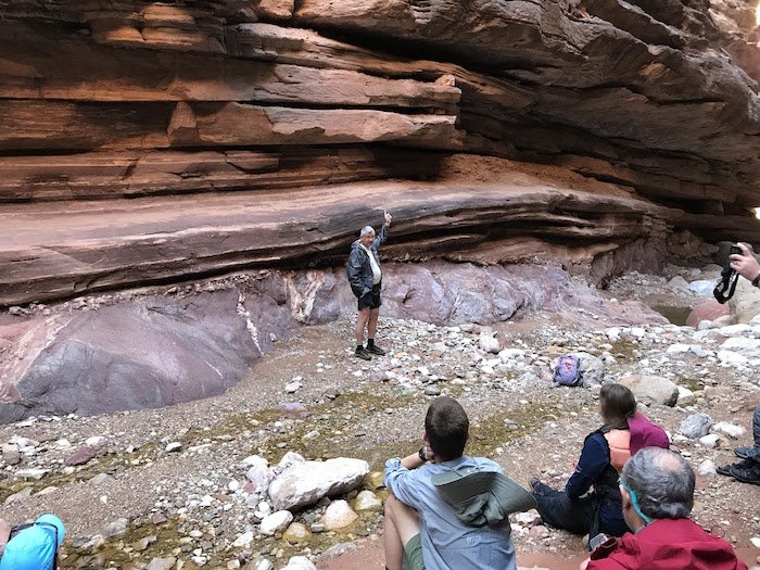 Dr. Snelling teaching in the Grand Canyon