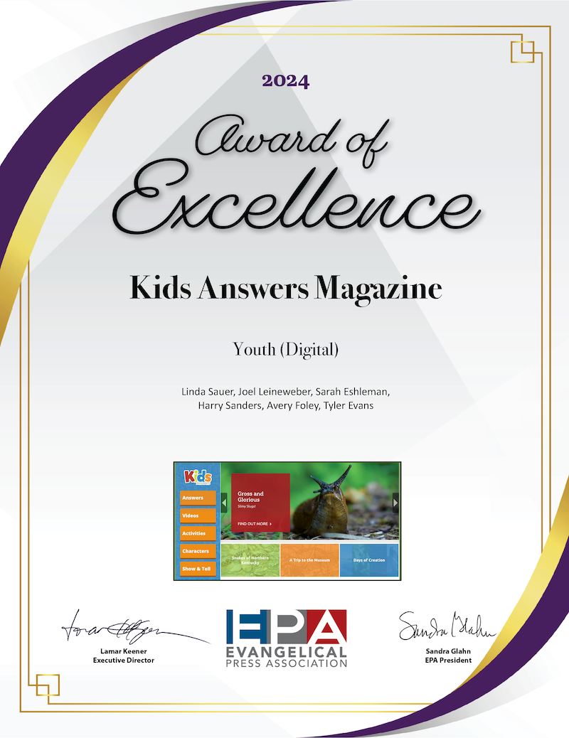 Kids Answers Magazine Youth (Digital) Award of Excellence