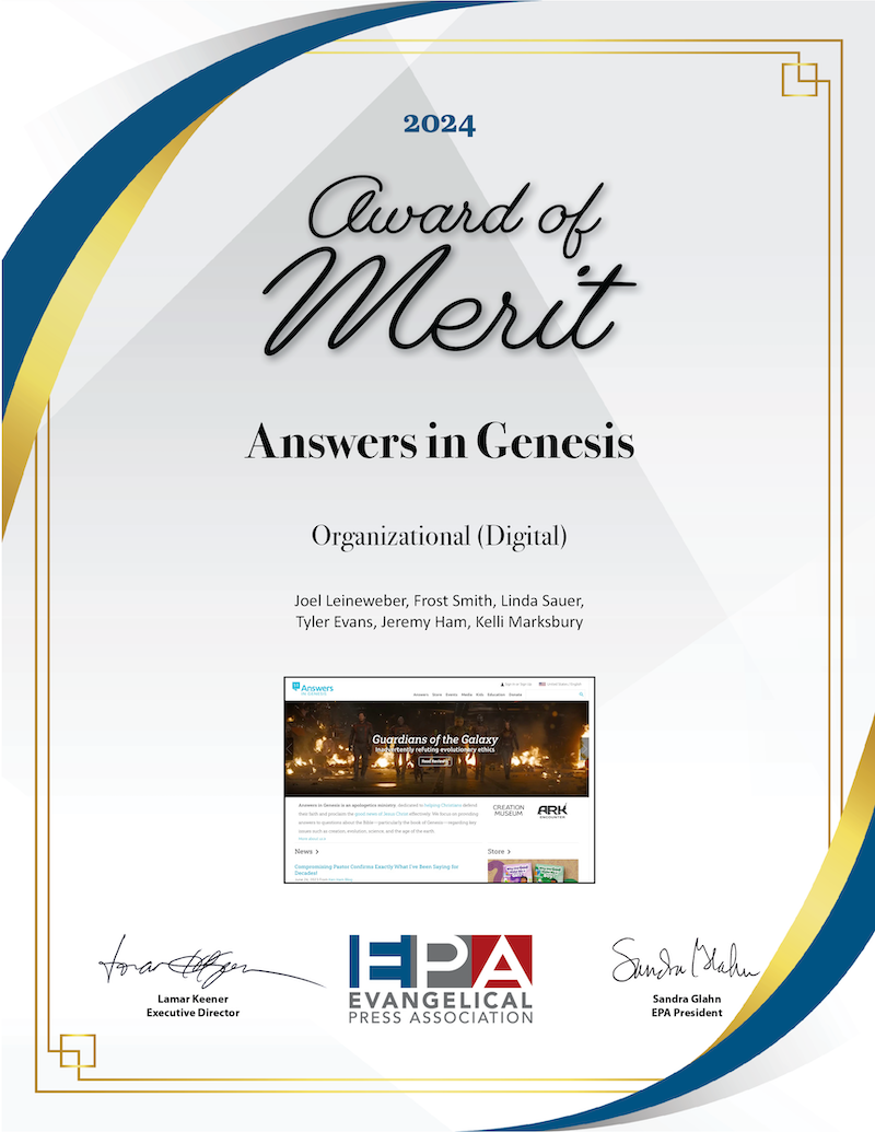 Answers in Genesis Organizational (Digital) Award of Merit