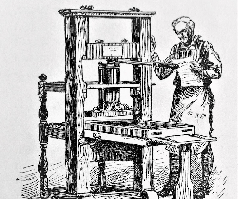 Old print press