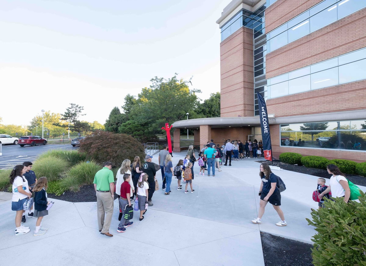 Line to enter school