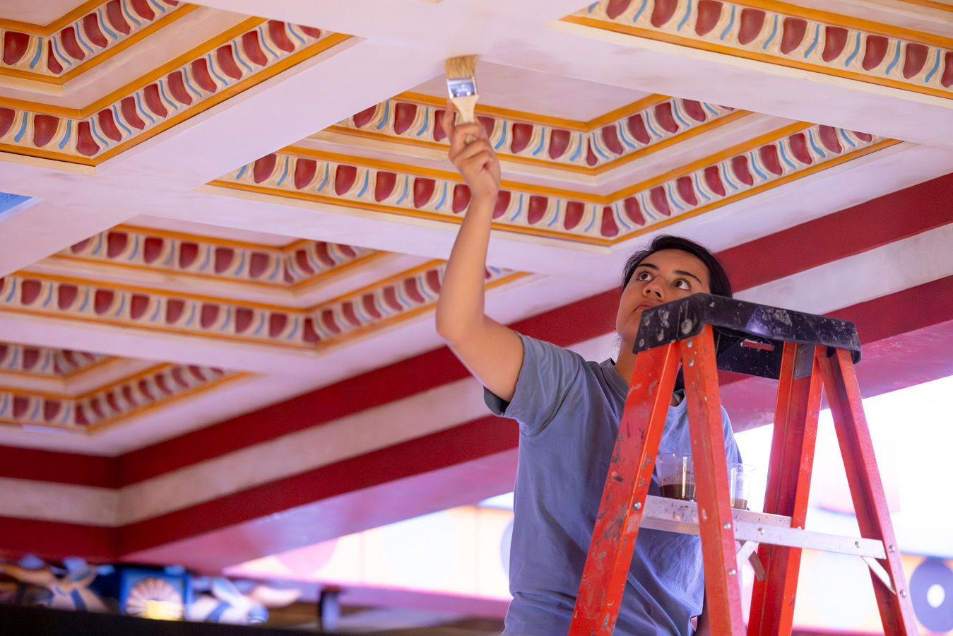 Artist painting ceiling