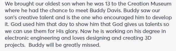 Buddy Davis Legacy Comments