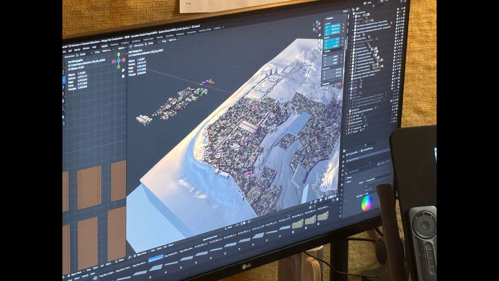 Artist working on Jerusalem 3D model