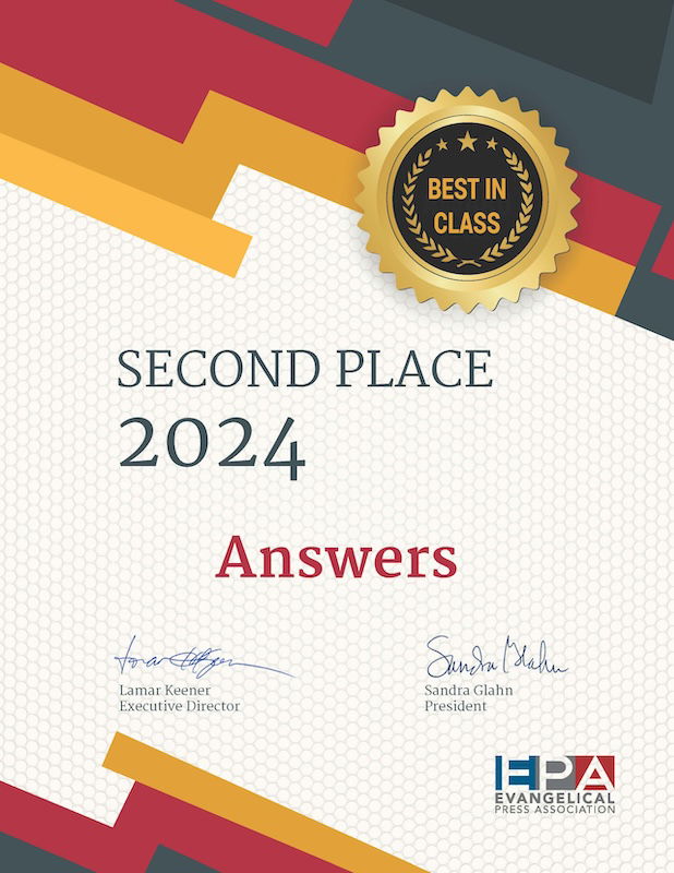 Answers magazine certificate