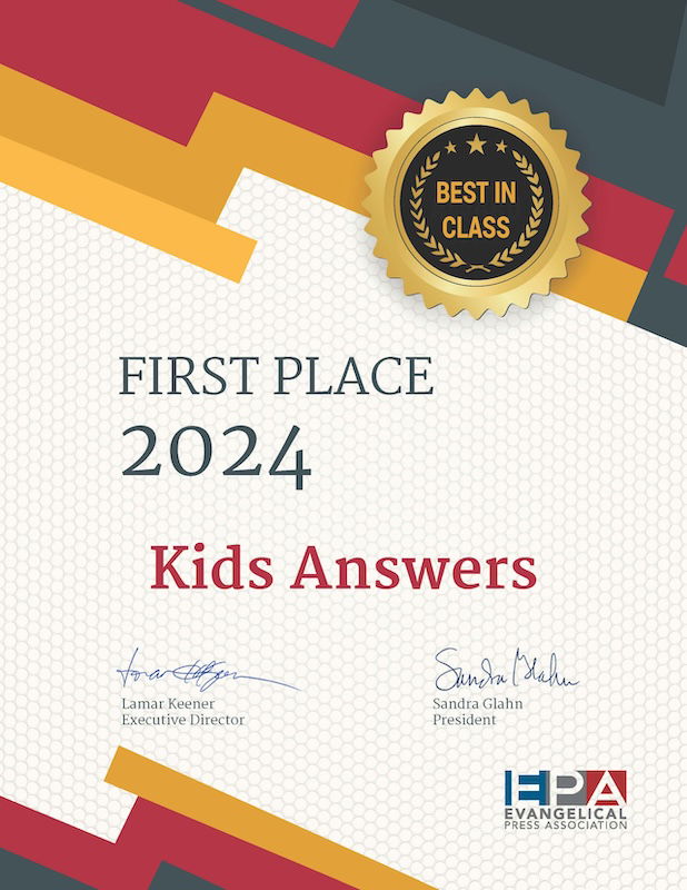 Kids Answers certificate