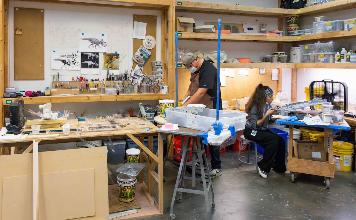 Artists working in studio