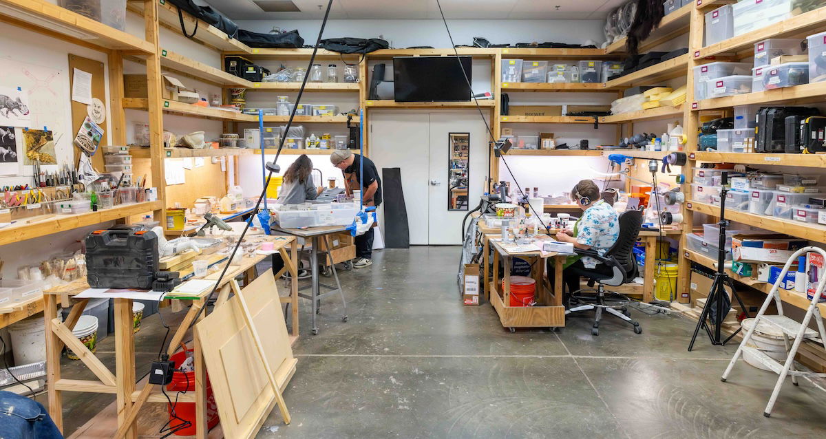 Artists working in studio