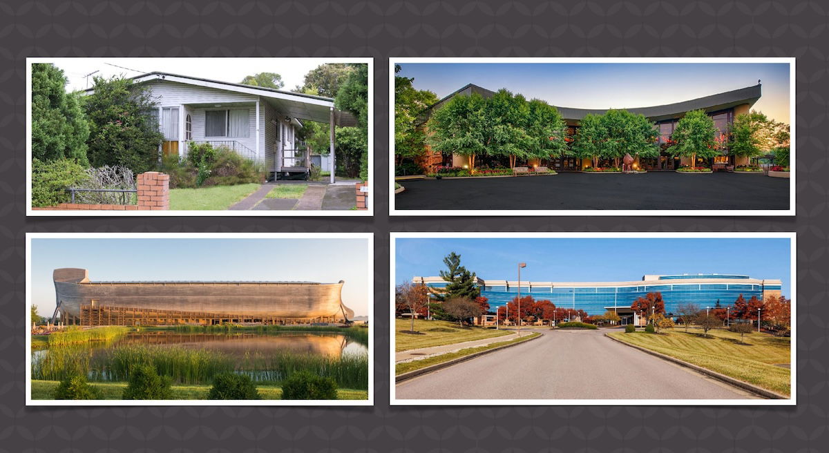 The house the AiG ministry started in, Creation Museum, Ark Encounter, and HQ