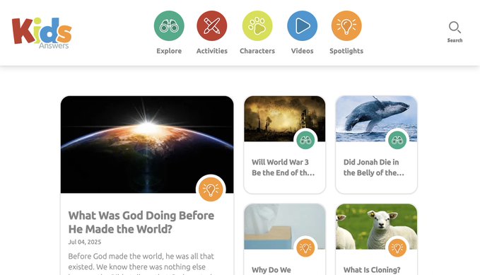Kids Answers website