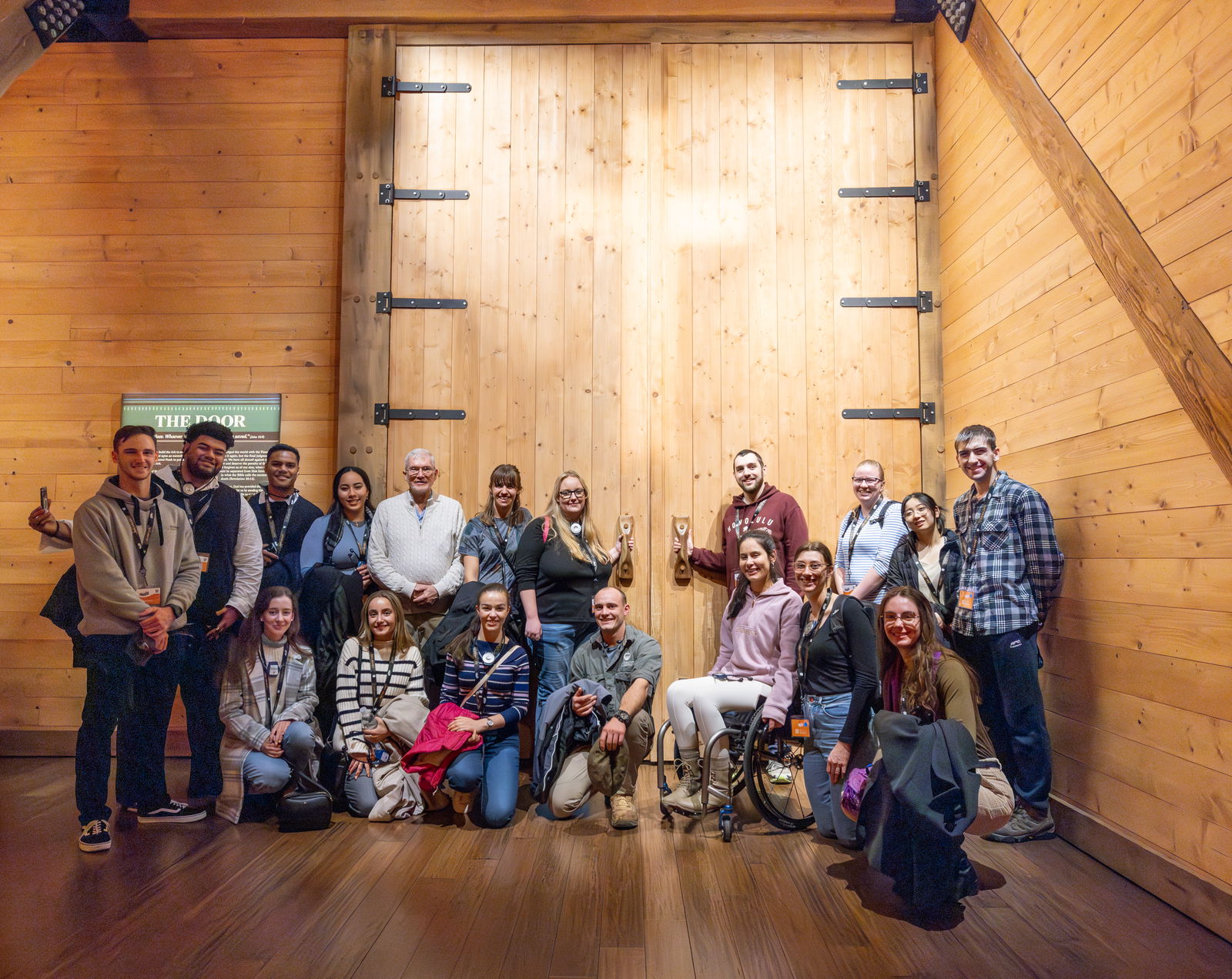 group in front of the Ark Encounter door