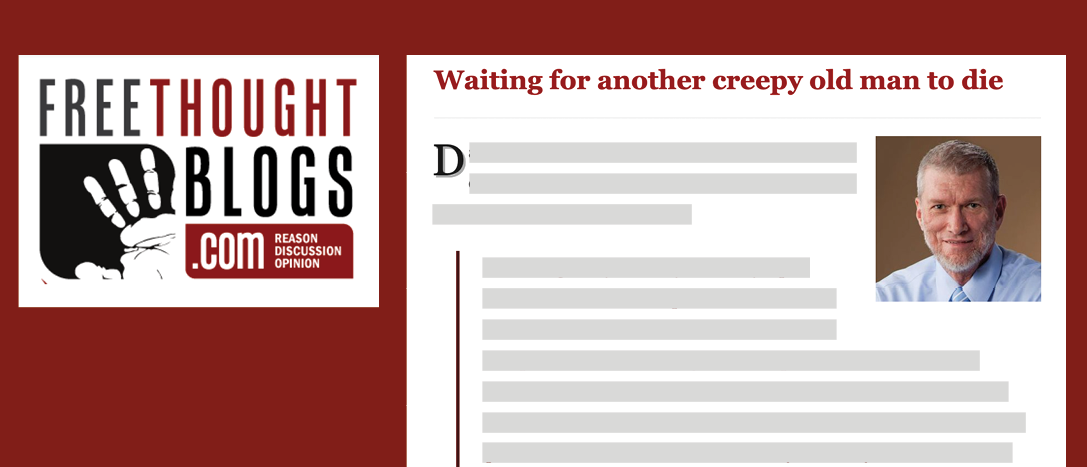 blog titled “Waiting for Another Creepy Old Man to Die”