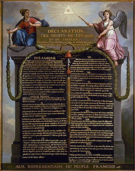 The Declaration of the Rights of Man and Citizen, painted by Jean-Jacques-François Le Barbier.