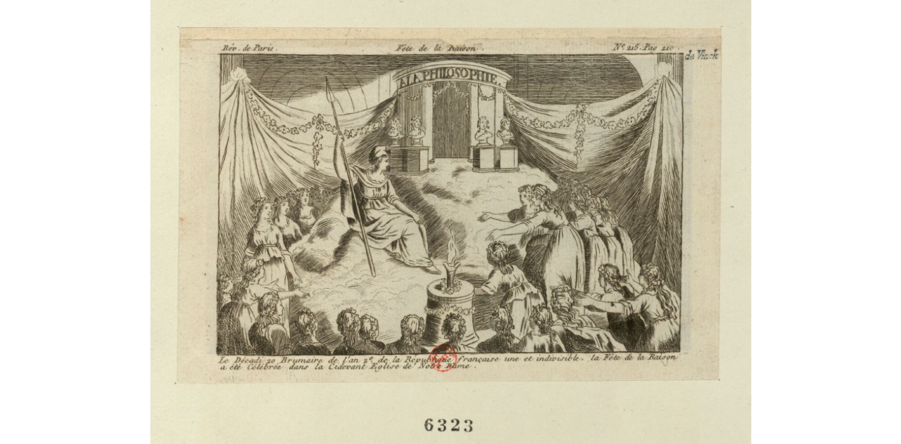 The "Festival of Reason" in November, 1793 at Notre Dame