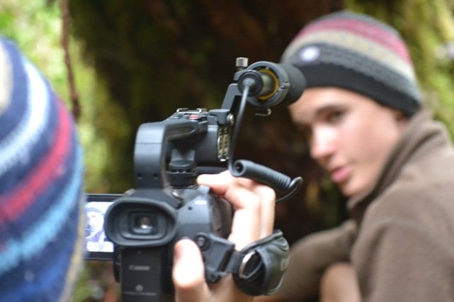 Morgan with video camera