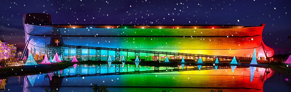 Ark Encounter with Christmas Lights