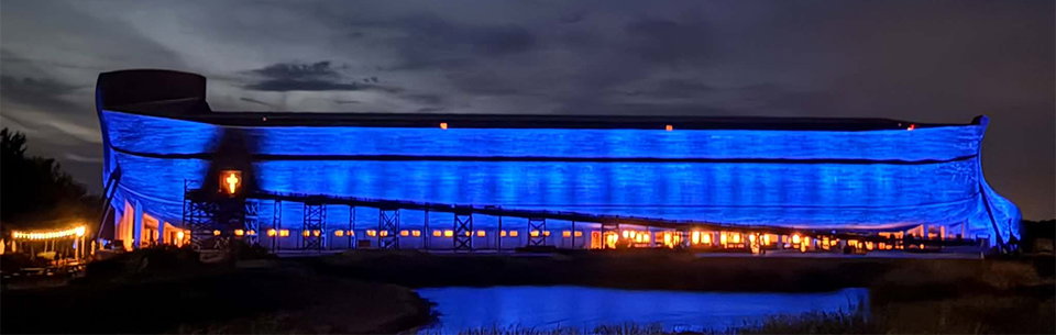 Ark Encounter Lit Up Blue