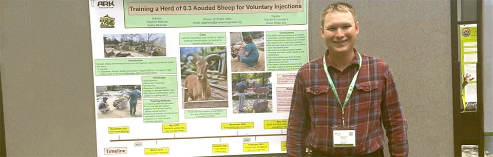 Stephen Belknap in front of his research