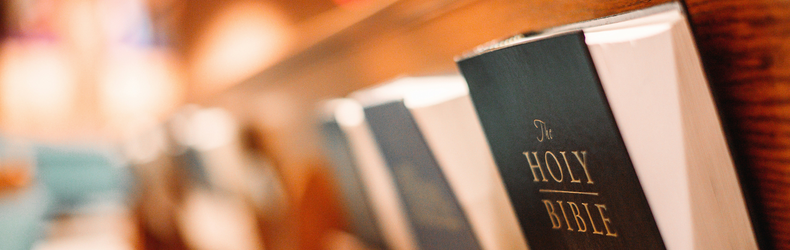 Bible in church pew