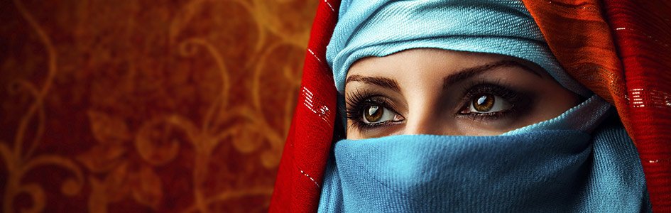 Woman’s Face Behind a Veil
