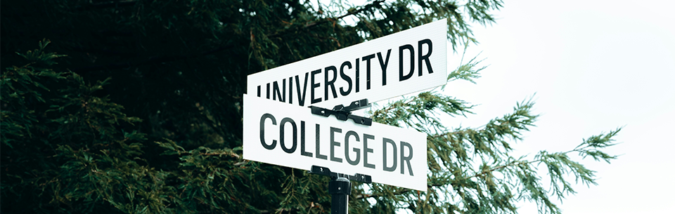 college and university street signs