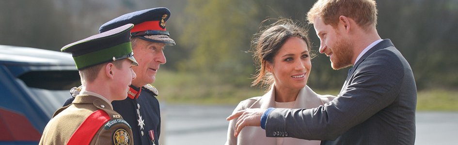 Prince Harry, Meghan Markle, and Officers