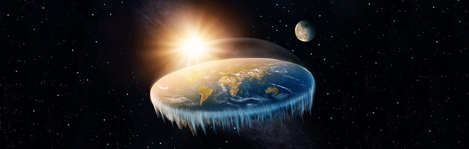 Flat-earth illustration
