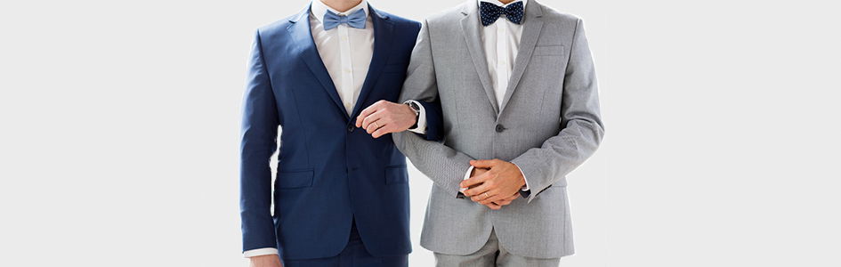 Men in Suits Linking Arms